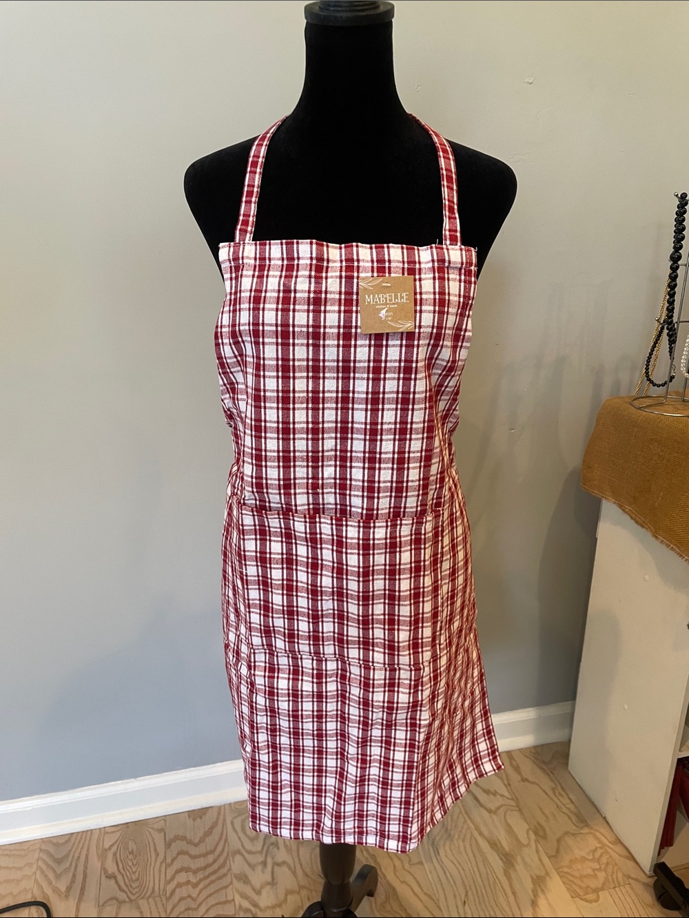 Red and white apron new